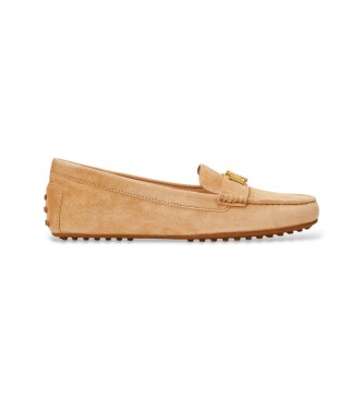Lauren Ralph Lauren para mujer. 802821629026 Mocasines Barnsbury de ante beige (35.5), Plano, Ninguno, Casual, Clásico
