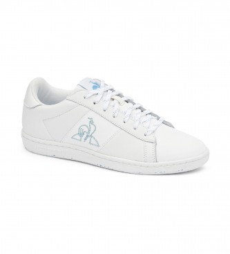 Le Coq Sportif para mujer. Zapatillas de piel Courtmatch Metallic blan