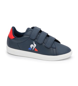 Le Coq Sportif para niños. Zapatillas de piel Courtset PS marino