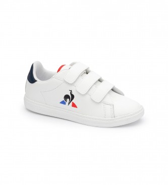 Le Coq Sportif para niños. Zapatillas de piel Courtset blanco