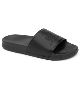 Le Coq Sportif para mujer. Chanclas Slide Diamond negro Le Coq Sportif