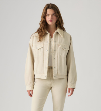 90-tals Sherpa Trucker-jacka beige