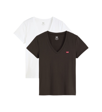 Levi's para mujer. 004AN-0000 Set 2 Camisetas Perfect blanco, negro (L), Casual, Algodón, Manga corta