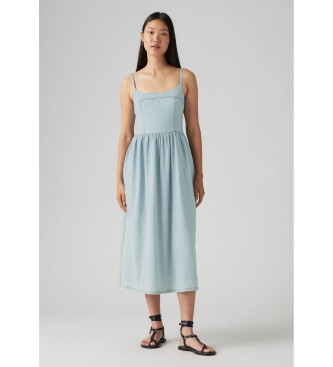 Levi's para mujer. 001WB-0000 Vestido Alessie azul (M), Casual, Algodón, Sin mangas / Tirantes