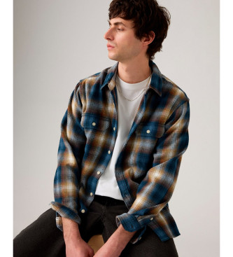 Levi's para hombre. 19573-0281 Camisa Jackson Worker azul (S), Casual, Algodón, Manga larga