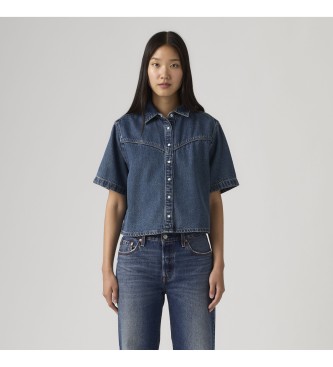 Levi's para mujer. 005CR-0003 Camisa Logan azul (XS), Casual, Algodón, Manga corta