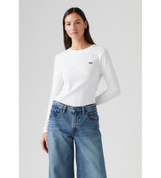 Levi's para mujer. 000KL-0000 Camiseta Essential Housemark blanco (XXS), Casual, Algodón, Manga larga