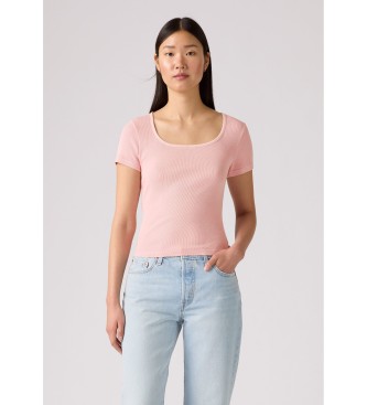 Levi's para mujer. 003PU-0003 Camiseta Essential rosa (L), Casual, Algodón, Manga corta
