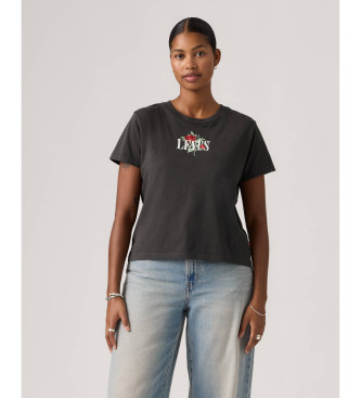 Levi's para mujer. A8804-0066 Camiseta Graphic Boxy negro (S), Casual, Algodón, Manga corta