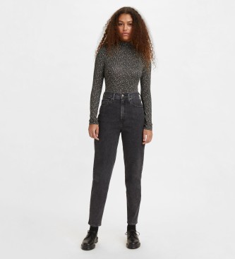 Levi's para mujer. 26986-0000 Jean De Talle Alto Corte Mom negro (26/29), Casual, Algodón, Denim