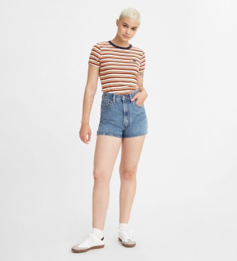 Levi's para mujer. A1965-0001 Shorts Mom De Tiro Alto azul (27), Casual, Algodón, Denim