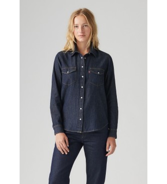 Levi's para mujer. 16786-0101 Camisa Iconic Western marino (M), Casual, Algodón, Manga larga