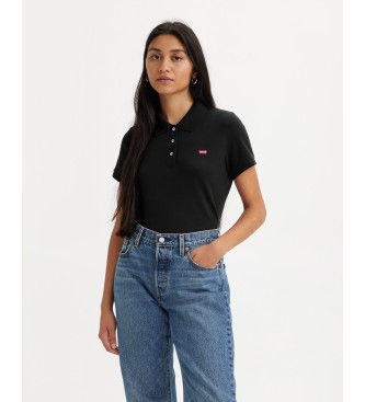 Levi's para mujer. 52599-0046 Polo Slim negro (M), Casual, Algodón, Manga corta