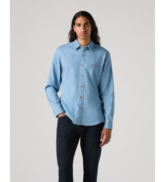 Levi's para hombre. 86625-0065 Camiseta Battery Housemark Slim Fit azul (XL), Casual, Algodón, Manga larga