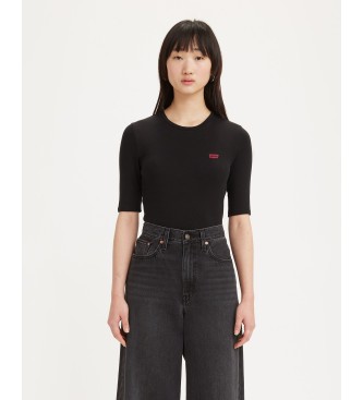 Levi's para mujer. A3388-0004 Camiseta Luca Slim negro (M), Casual, Algodón, Manga 3/4