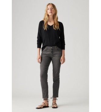 Levi's para mujer. 19887-0242 Jeans Boyfriend De Tiro Medio negro (28/27), Casual, Algodón