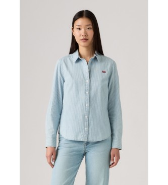 Levi's para mujer. 34574-0060 Camisa New Classic Fit azul (M), Casual, Algodón, Manga larga
