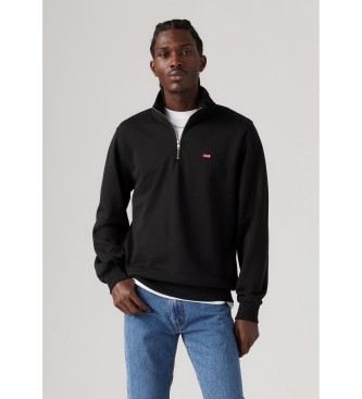 Levi's para hombre. A8606-0000 Sudadera Original Housemark con cremallera de un cuarto negro (S), Casual, Algodón