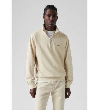 Levi's para hombre. A8606-0002 Sudadera Original Housemark con cremallera de un cuarto beige (M), Casual, Algodón