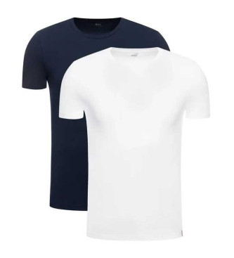 Levi's para hombre. 79541-0002 Pack de 2 camisetas Crewneck marino, blanco (XS), Casual, Algodón, Manga corta