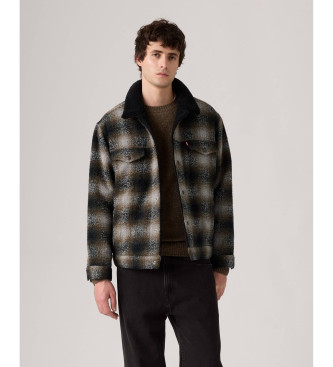 Levi's para hombre. A6030-0012 Chaqueta Plaid Sherpa marrón (S), Casual, Poliéster