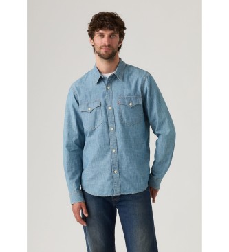 Levi's para hombre. A1919-0070 Camisa Relaxed Fit Western azul (L), Casual, Algodón, Manga larga