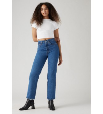 Levi's para mujer. 72693-0117 Jeans Ribcage Straight Ankle azul (28/31), Casual, Algodón, Denim
