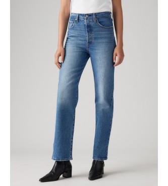 Levi's para mujer. 72693-0177 Jeans rectos tobilleros Ribcage azul (31/27), Casual, Algodón, Denim