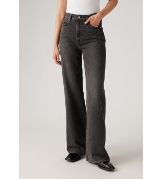 Levi's para mujer. A6081-0011 Jeans Ribcage Wide Leg negro (32/30), Casual, Algodón, Denim