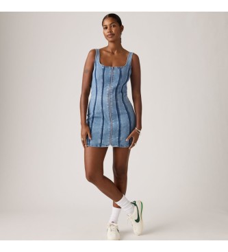 Levi's para mujer. 005EW-0001 Vestido Con Cremallera Y Costuras azul (M), Casual, Algodón, Sin mangas / Tirantes