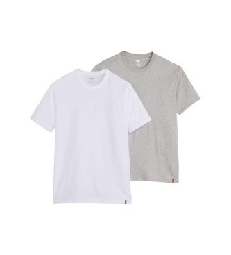Levi's para hombre. 79541-0003 Set 2 Camisetas Ceñidas blanco, gris (L), Casual, Algodón, Manga corta