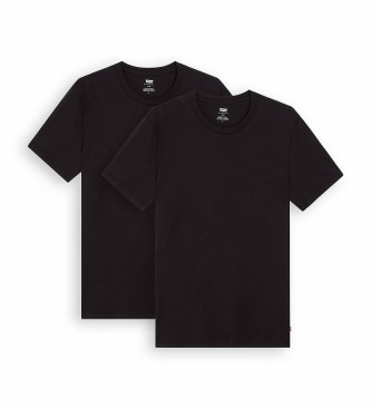 Levi's para hombre. 79541-0001 Pack de 2 camisetas Crewneck negro (L), Casual, Algodón, Manga corta, Sostenible