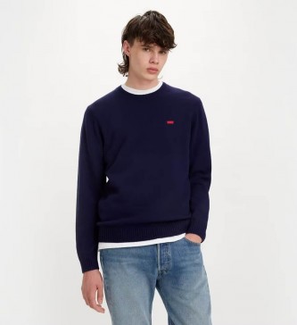 Levi's para hombre. A4320-0001 Sudadera Original Housemark marino (M), Casual, Lana, Sostenible