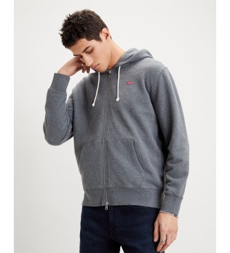 Levi's para hombre. 34584-0000 Sudadera Original Zip gris (XL), Casual, Deportivo, Algodón