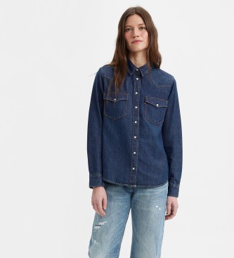 Levi's para mujer. 86832-0017 Camisa The Ultimate Western marino (S), Casual, Algodón, Manga larga