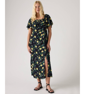 Levi's para mujer. 0061V-0001 Vestido Amara Column Midi marino (XS), Casual, Viscosa, Manga corta