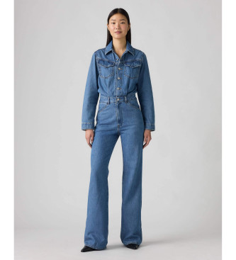 Levi's para mujer. A8647-0002 Mono Western azul (M), Casual, Algodón, Denim, Manga larga
