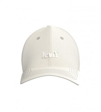 Levi's para mulher. BonÃ© de cartaz Logotipo Flex Fit branco