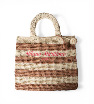 Liu Jo Femme Naturel Pour Aa6245-A0006 Sac En Raphia Marron (Osfa), Casuel, Raffia