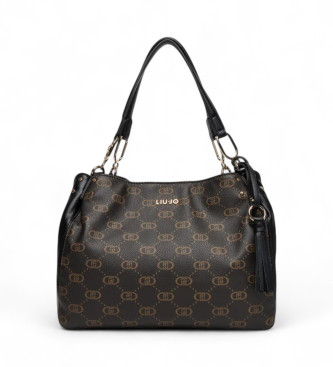 Liu Jo para mujer. AF5113-E0053 Bolso monograma negro (OSFA), Casual, Poliuretano