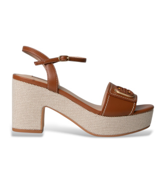 Liu Jo para mujer. SA6119P0102S3804 Sandalias de piel Harper04 marrón (37), 3 a 5cm, Hebilla, Casual