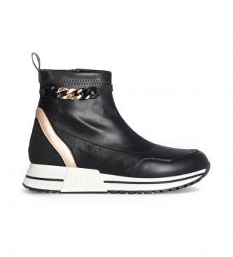 Liu Jo para mujer. 4F3713EX04622222 Zapatillas altas con cadena negro (39), 3 a 5cm, Cremallera, Casual, Liu Jo outlet 2024.