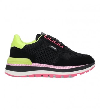 Liu Jo für Damen. BA3115PX02722222 Amazing 10 Leder Turnschuhe schwarz (41), 3 bis 5 cm, Schnürsenkel, Lässig, Sportlich, Sportbekleidung