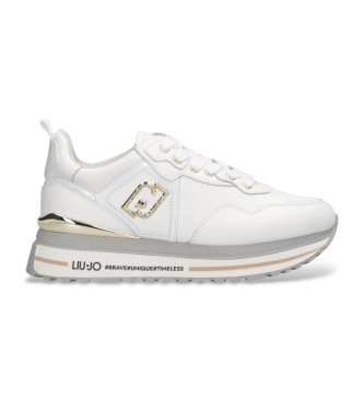 Liu Jo para mujer. BF5009P010201111 Zapatillas de piel con plataforma blanco (36), 3 a 5cm, Cordones, Casual