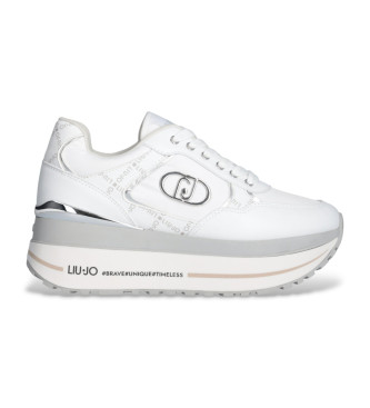 Liu Jo para mujer. BF5011PX77601111 Zapatillas de piel Maxi Wonder blanco (40), 3 a 5cm, Cordones, Casual