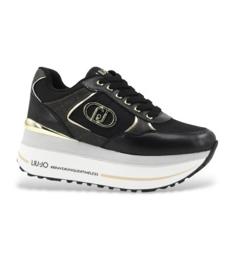 Liu Jo para mujer. BF5011PX77622222 Zapatillas de piel Maxi Wonder negro (39), 5 a 8cm, Cordones, Casual