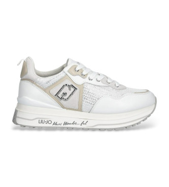 Liu Jo para mujer. BA6009PX07701111 Zapatillas Maxi Wonder 01 blanco (41), Piel, 3 a 5cm, Cordones, Casual