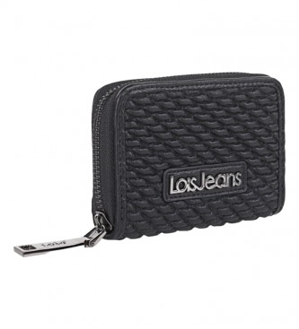 Lois Jeans para mujer. 311726-01 Cartera monedero LOIS con bloqueo anti escaneo de Seguridad RFID 311726 color negro (OSFA), Casual, Sintéti