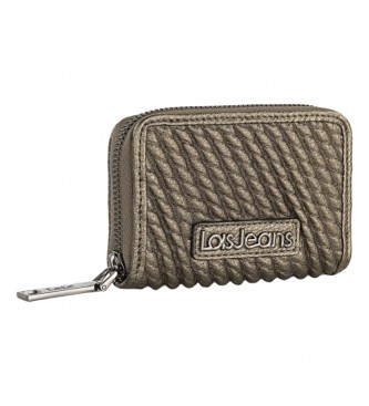 Lois Jeans para mujer. 311726-03 Cartera monedero LOIS con bloqueo anti escaneo de Seguridad RFID 311726 color plata oscuro (OSFA), Casual,