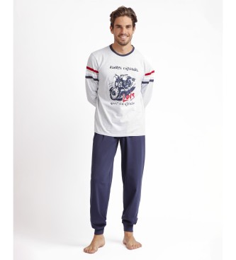 Lois para homem. Pijama de manga comprida Motor branco Lois